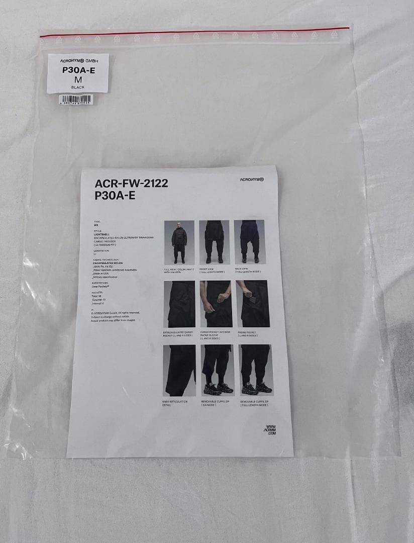 ACRONYM P30A-E Mサイズ ブラック