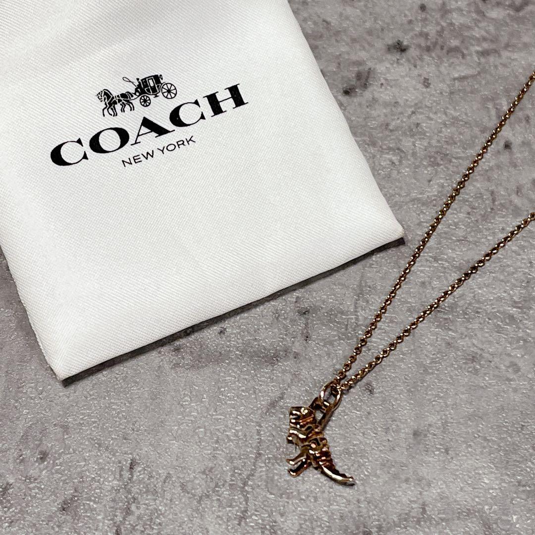 希少 美品 COACH コーチ スケルタル レキシー ペンダント ネックレス