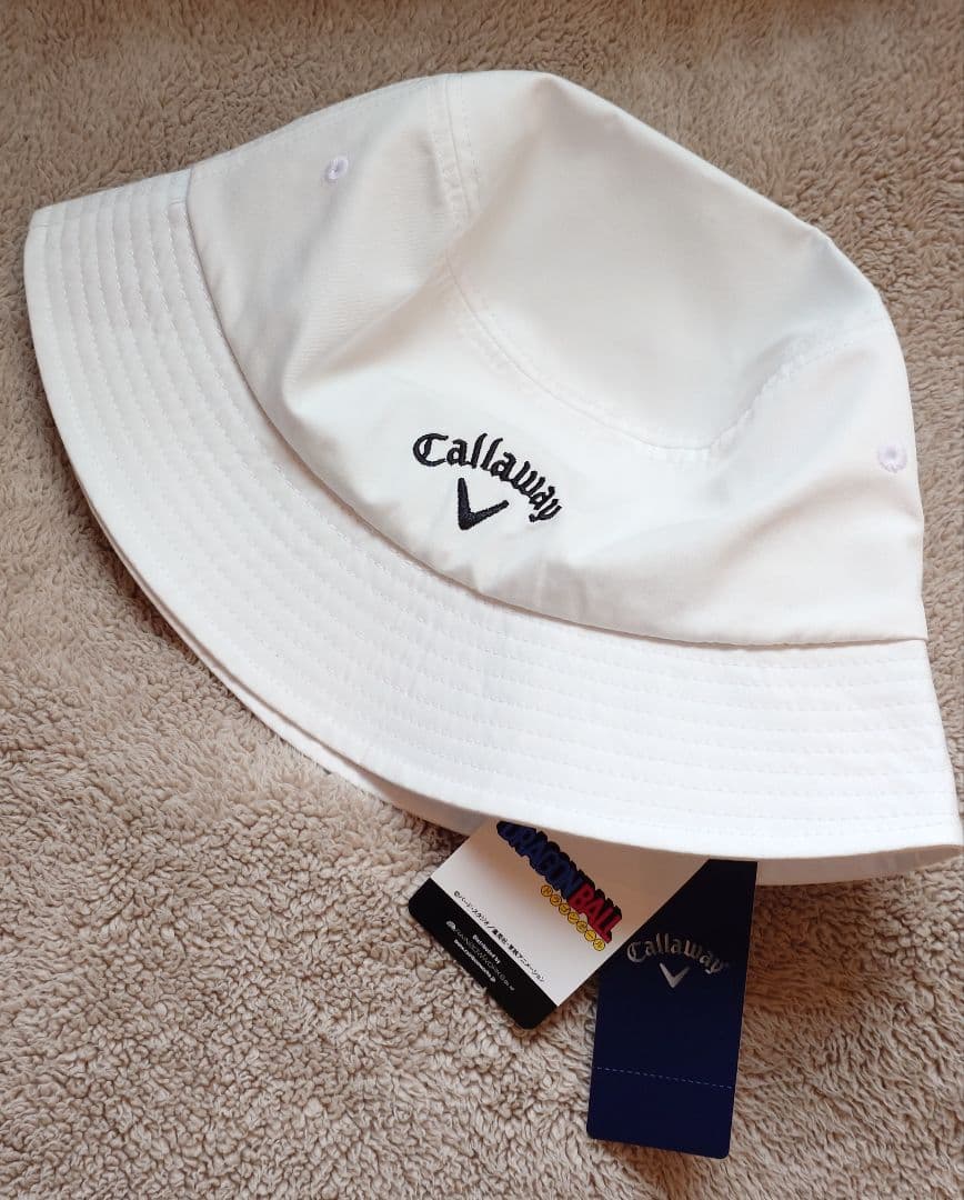 【完売品】ドラゴンボール×キャロウェイ ロゴ刺繍バケットハット/ホワイト