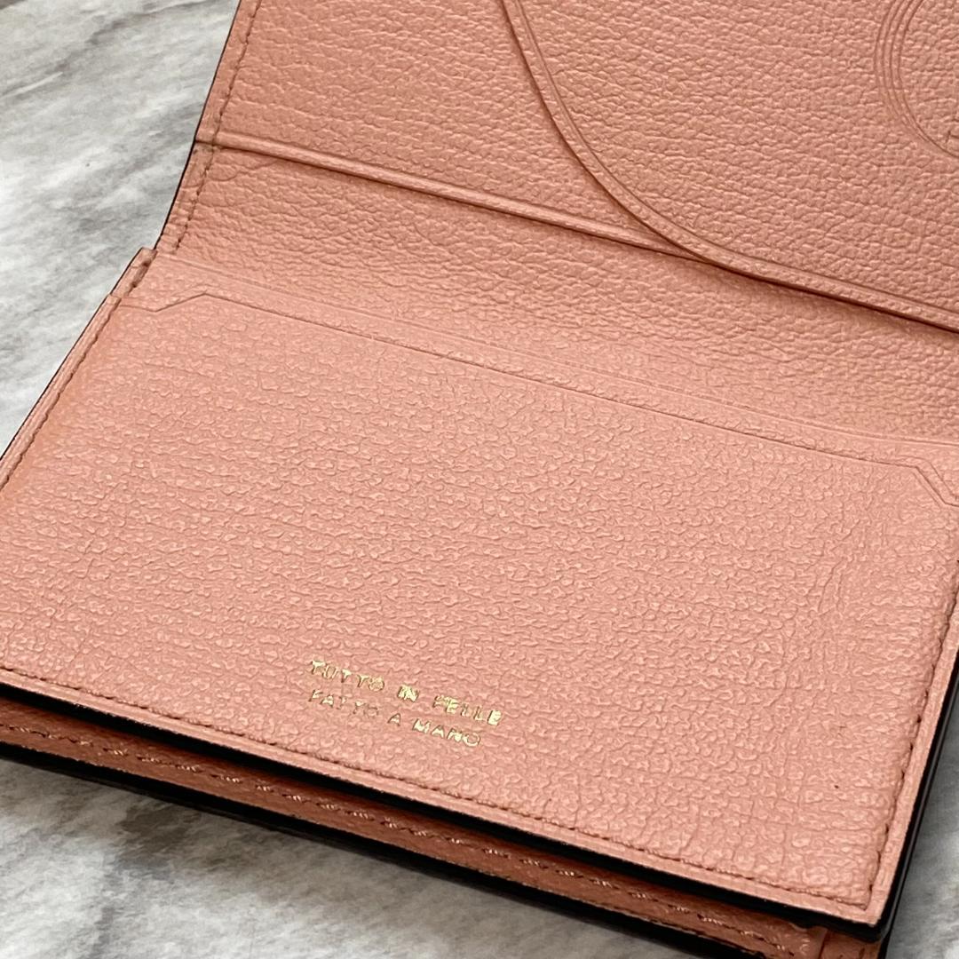 2364【新品 定価2.2万円】ラルコバレーノ★名刺入れ★レザー★ピンク★