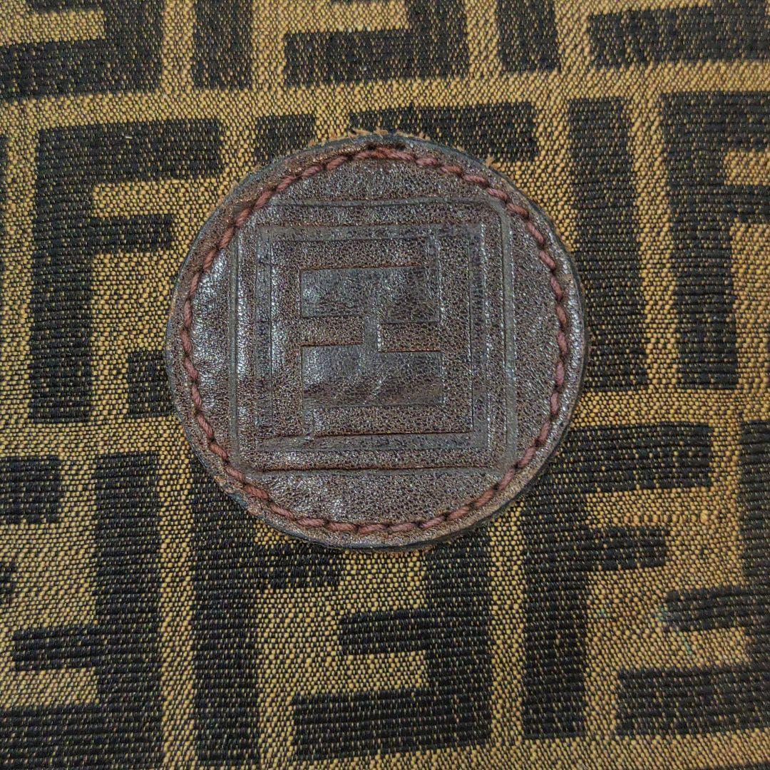 フェンディ ボストンバッグ レザー×キャンバス A4可 肩掛 FF柄 ブラウン