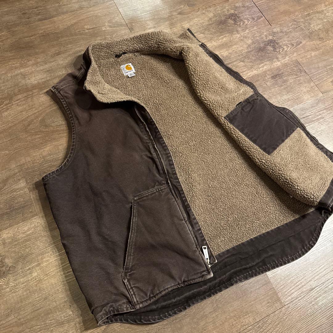 古着　フェード カーハート ダックベスト ブラック