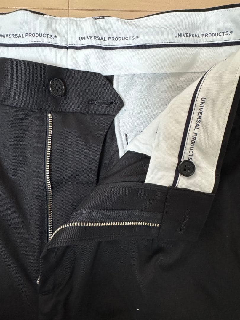 パンツ UNIVERSAL PRODUCTS. ONE TUCK CHINO BLACK
