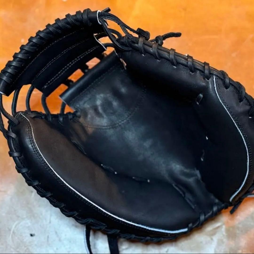 キャッチャーミット硬式軟式野球対応オールブラックモデル