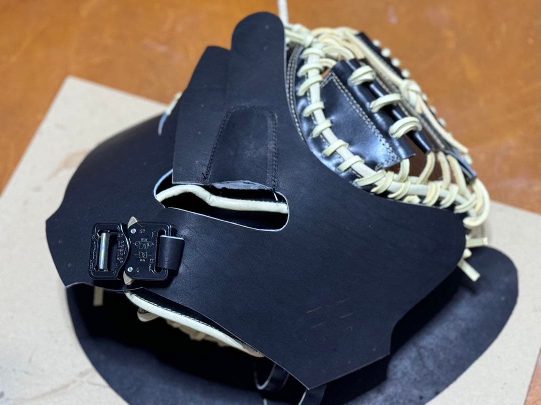 キャッチャーミット硬式軟式野球対応オールブラックモデル