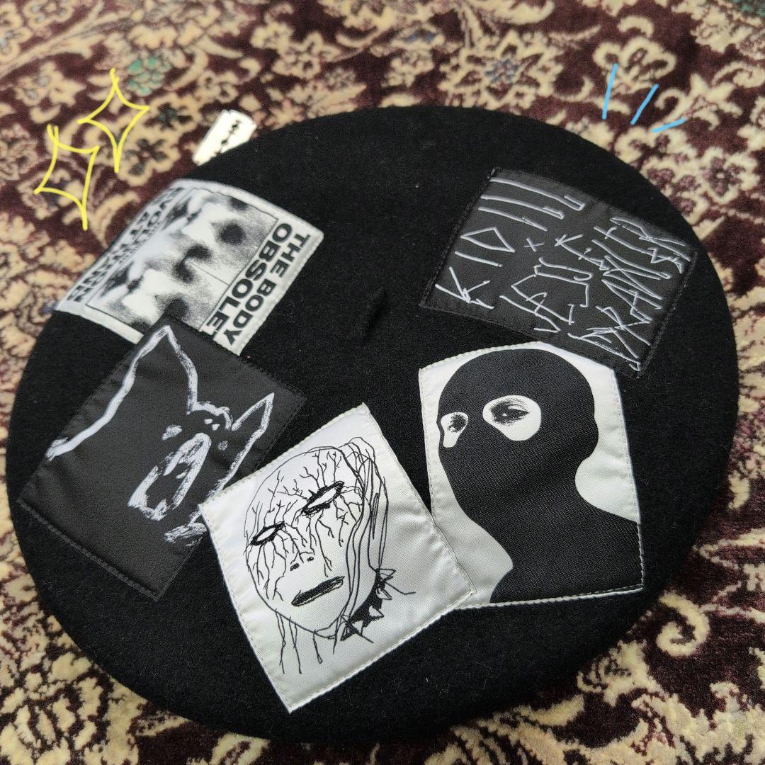 KIDILL グラフィックパッチ ベレー帽 Mサイズ