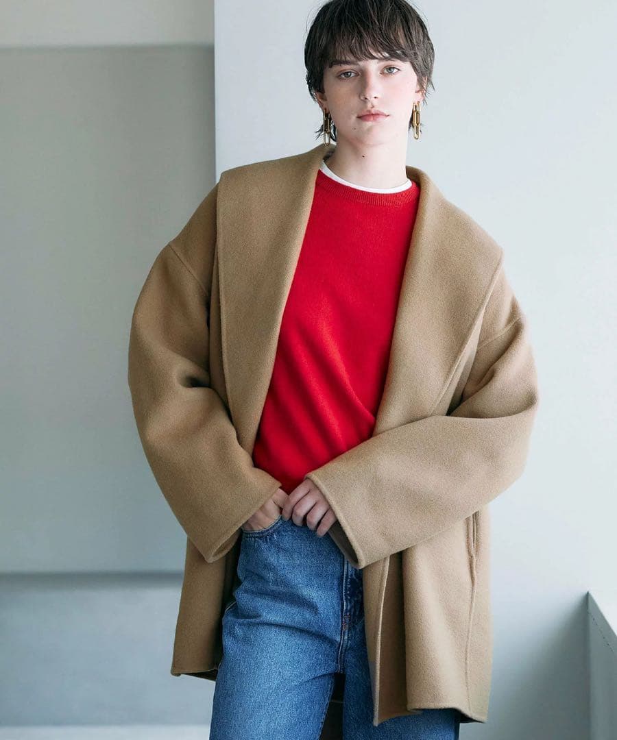 n.o.r.c ウールメルトンミドルリバーコート　ノーク　　ショートコート