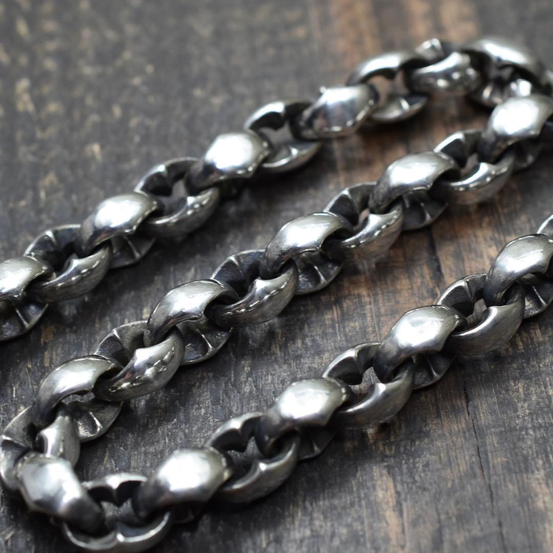 日本製　シルバー925 厚塗コーティング　シルクリング ウォレットチェーン