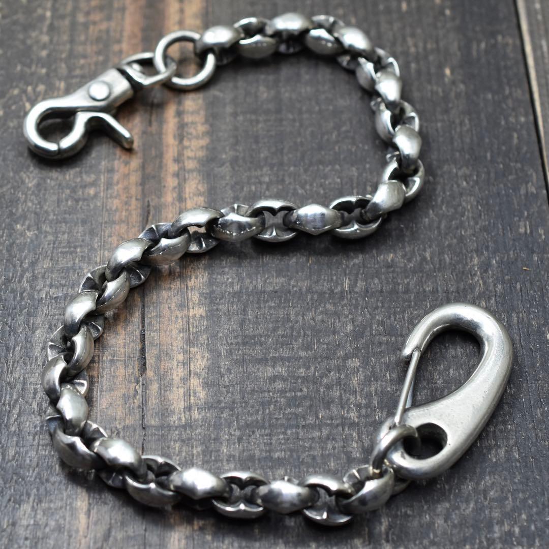 日本製　シルバー925 厚塗コーティング　シルクリング ウォレットチェーン