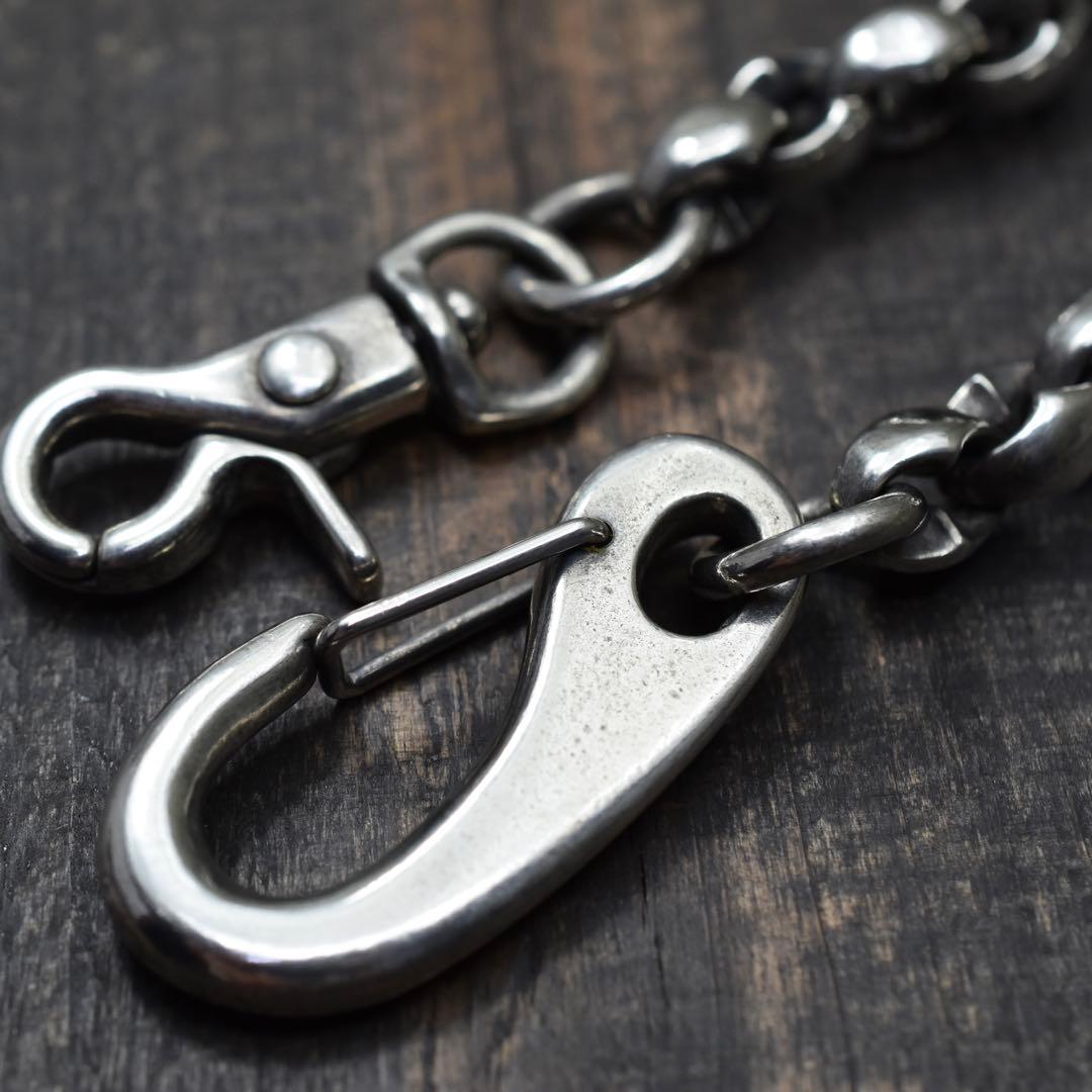 日本製　シルバー925 厚塗コーティング　シルクリング ウォレットチェーン