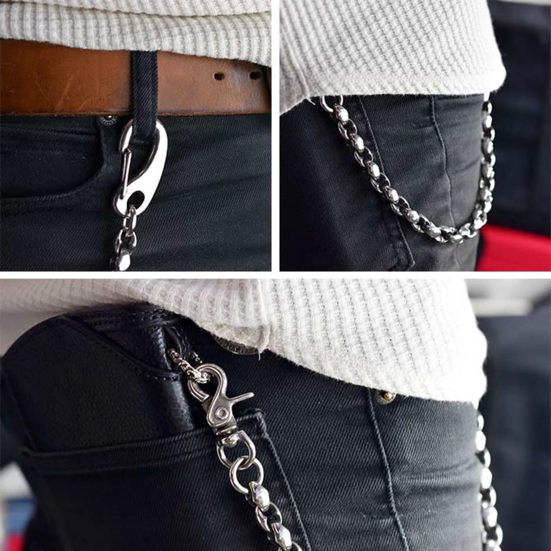 日本製　シルバー925 厚塗コーティング　シルクリング ウォレットチェーン