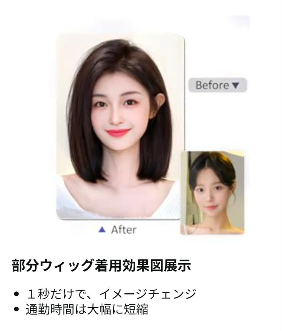 乗せるだけ。マジックテープウィッグ。※ぺろりんちょではありません。