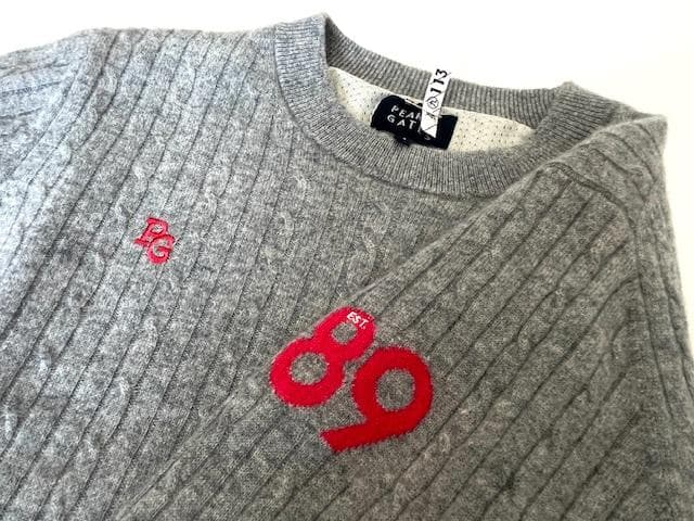 パーリーゲイツ　ケーブル編み　セーター　カシミヤ　防風裏地付　１　M