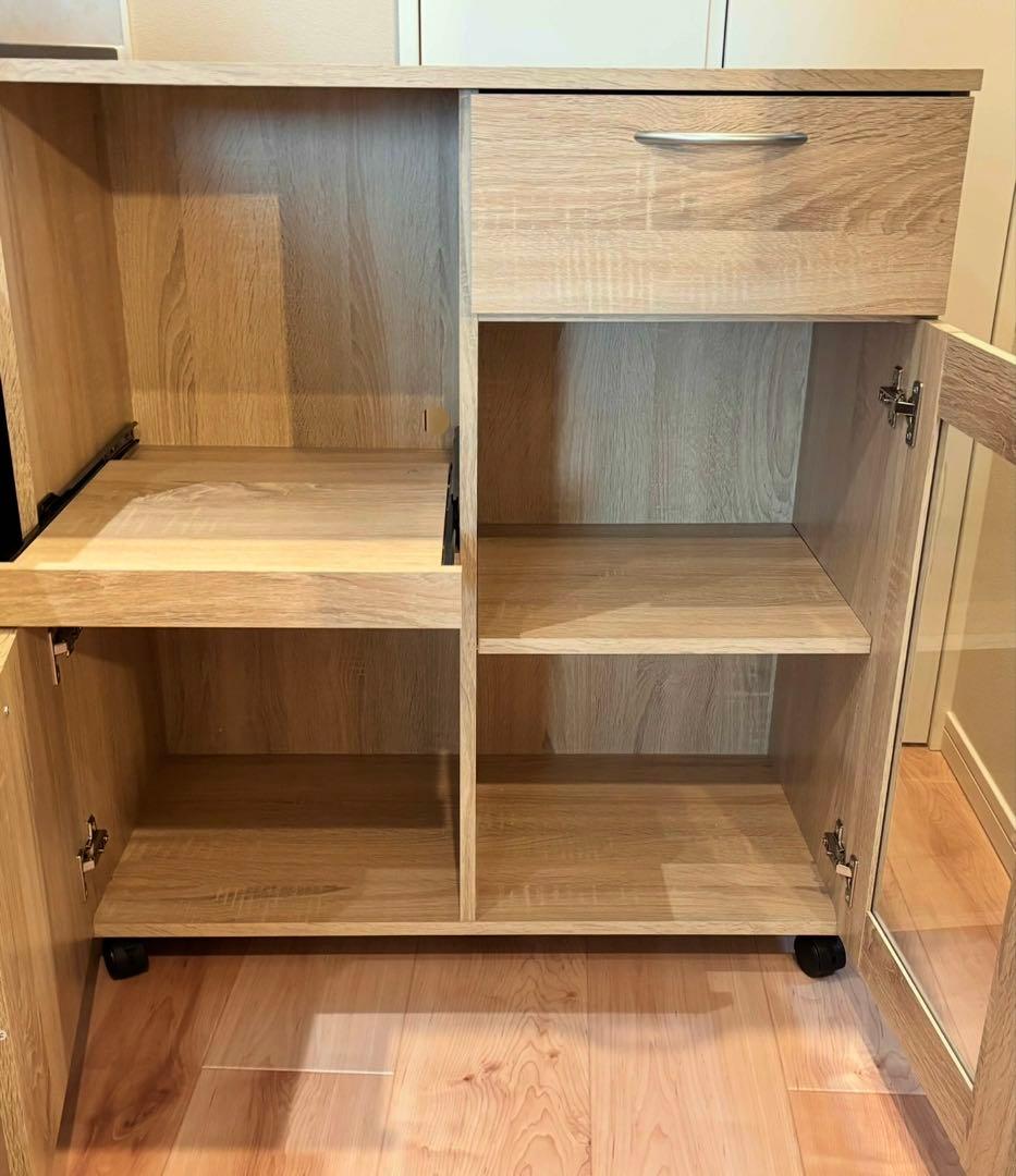 キッチンワゴン キャビネット ホワイトオーク 美品
