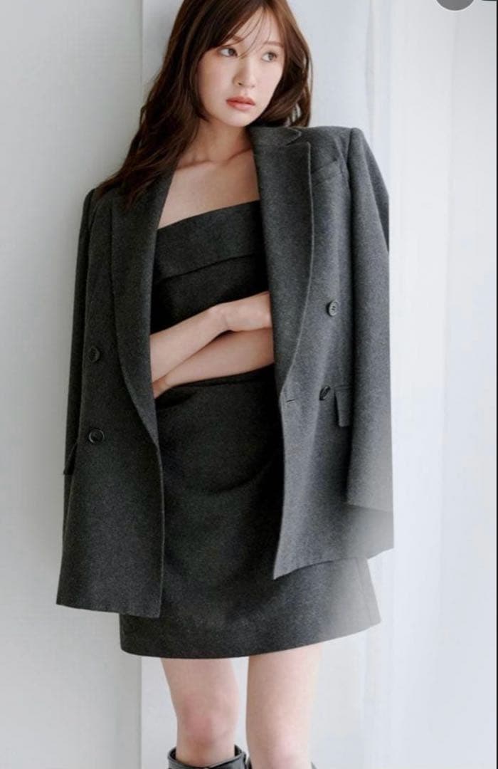 【新品】SNIDEL スナイデル　ウールベアミニワンピース　グレーワンピース