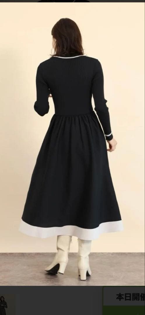 フェンネル　ニットワンピース　9号　ブラック