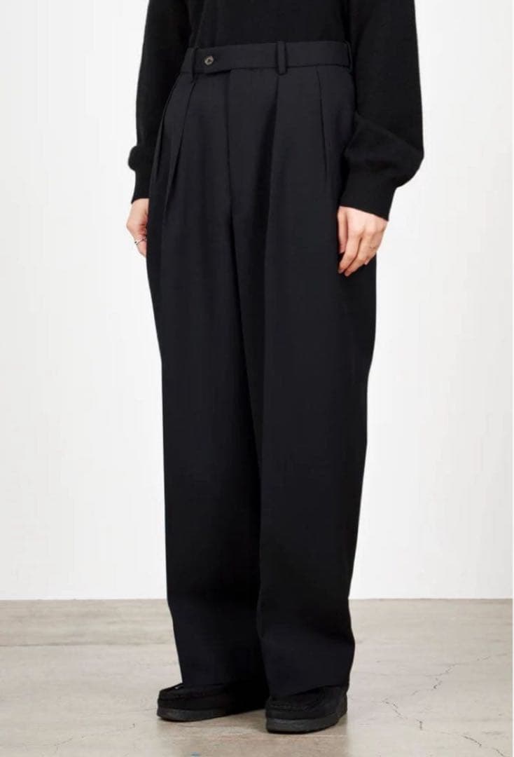 MARKAWARE オーガニックウール トラウザーズ Black Mサイズ