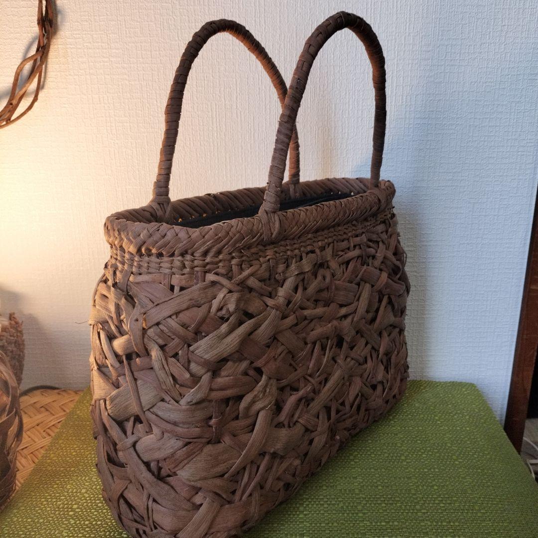 山葡萄やたら編み籠バック32✕24✕10