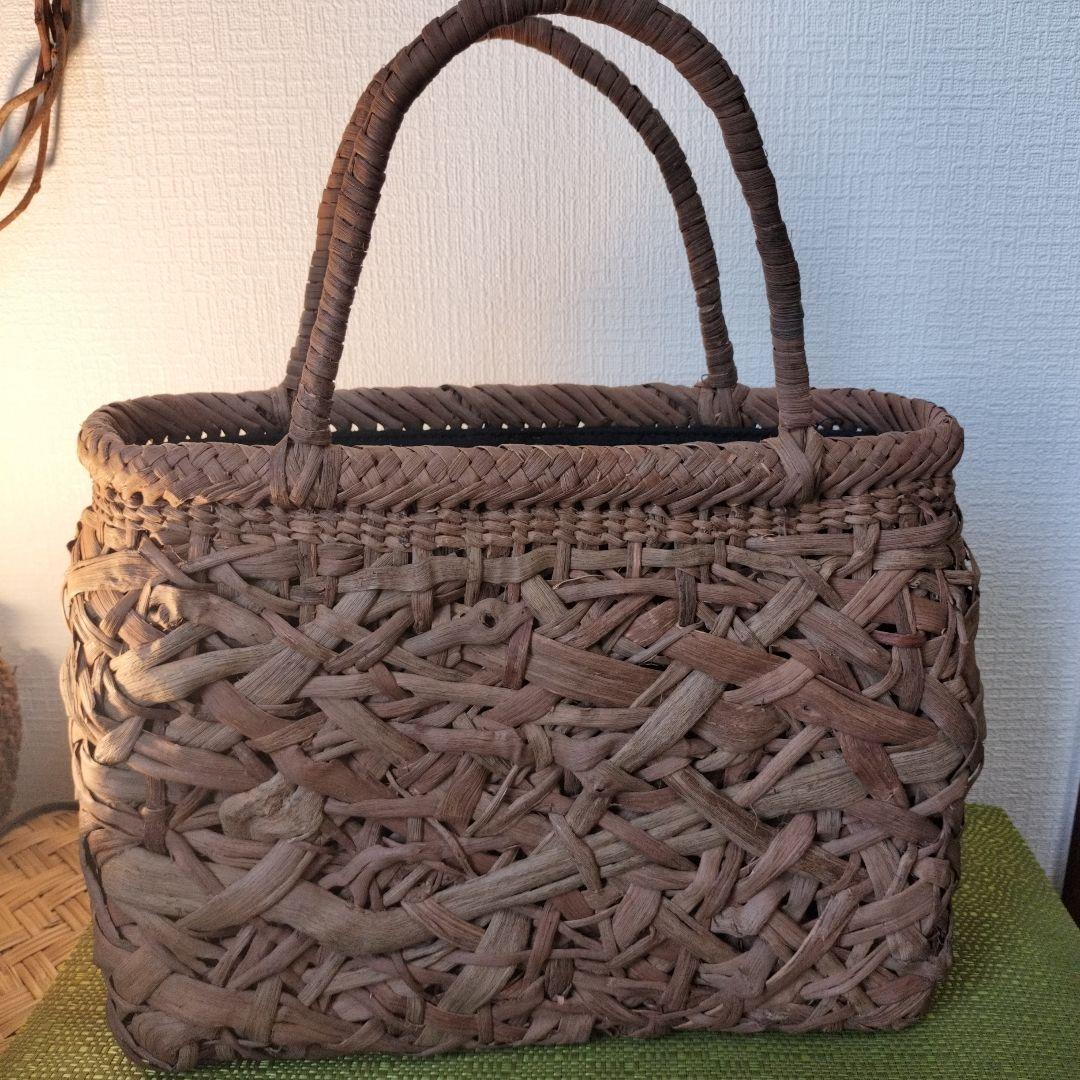 山葡萄やたら編み籠バック32✕24✕10