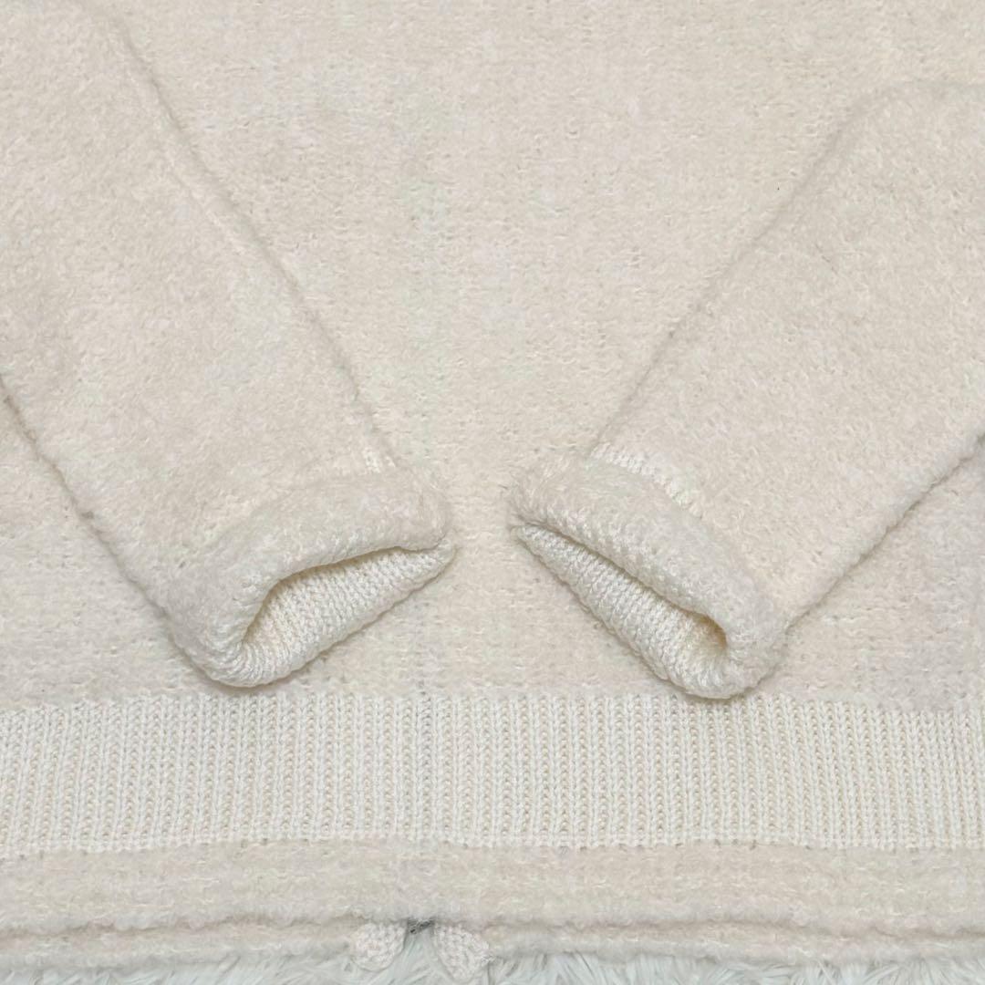 値下げ価格！【未使用】courreges ボアパーカー ロゴ刺繍 ジップ ウール