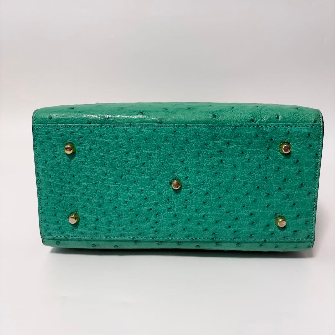 希少　クロエ　ヴィンテージ　オールド　オーストリッチ　ハンドバッグ　ゴールド金具