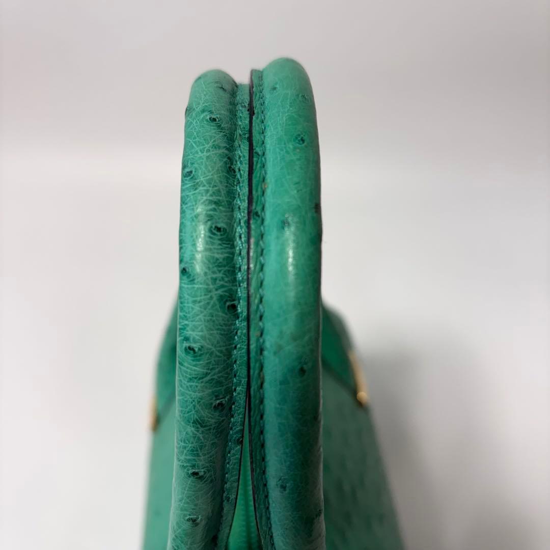 希少　クロエ　ヴィンテージ　オールド　オーストリッチ　ハンドバッグ　ゴールド金具