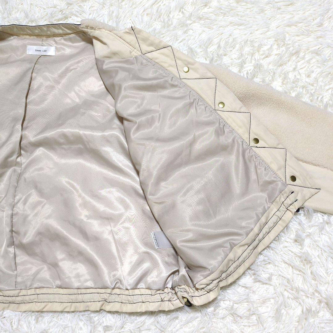 美品 エイミーロウ Eimee Law バックフリルボアブルゾン 38(M)