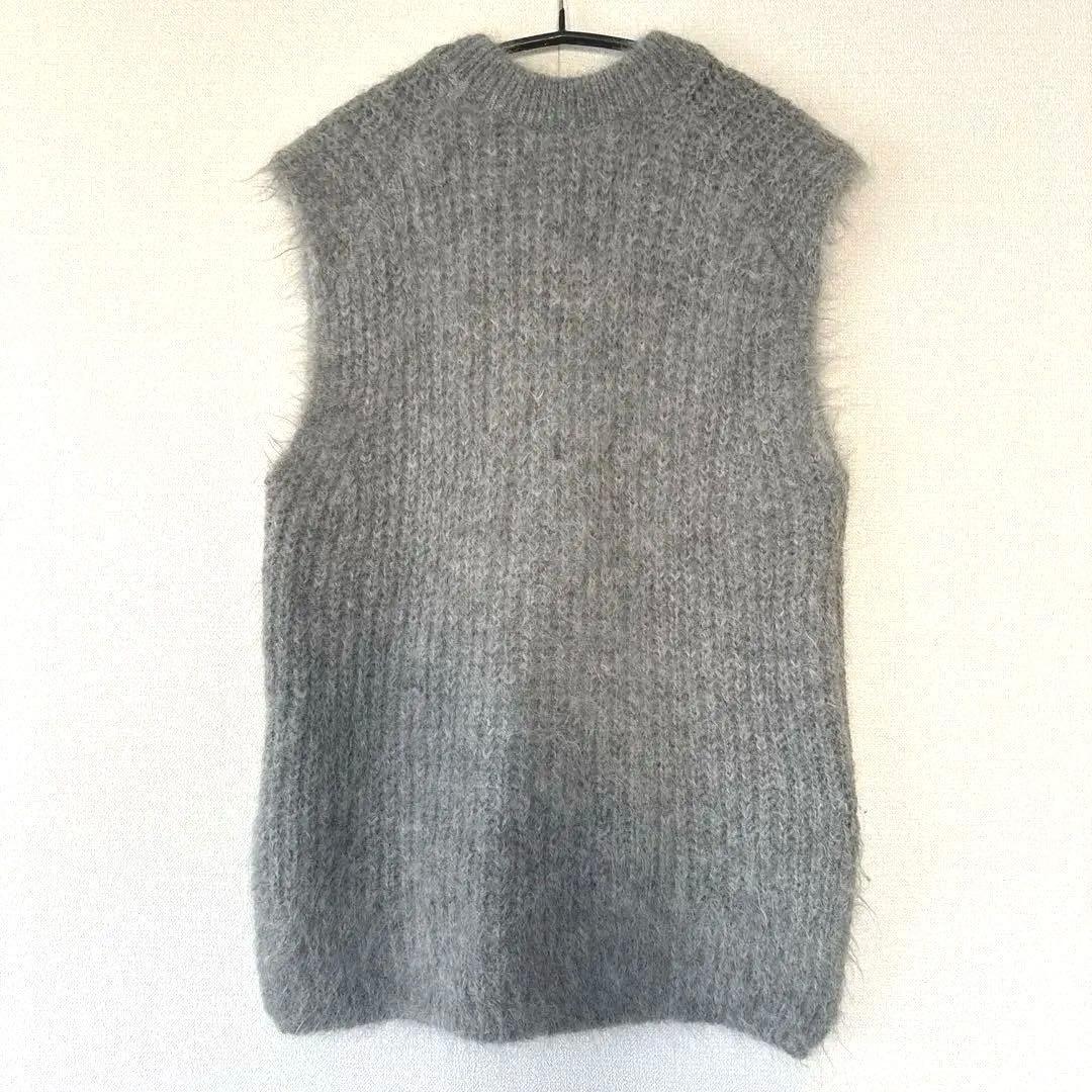 ATON エイトン ALPACA FUR Vネックベスト　アルパカ　グレー