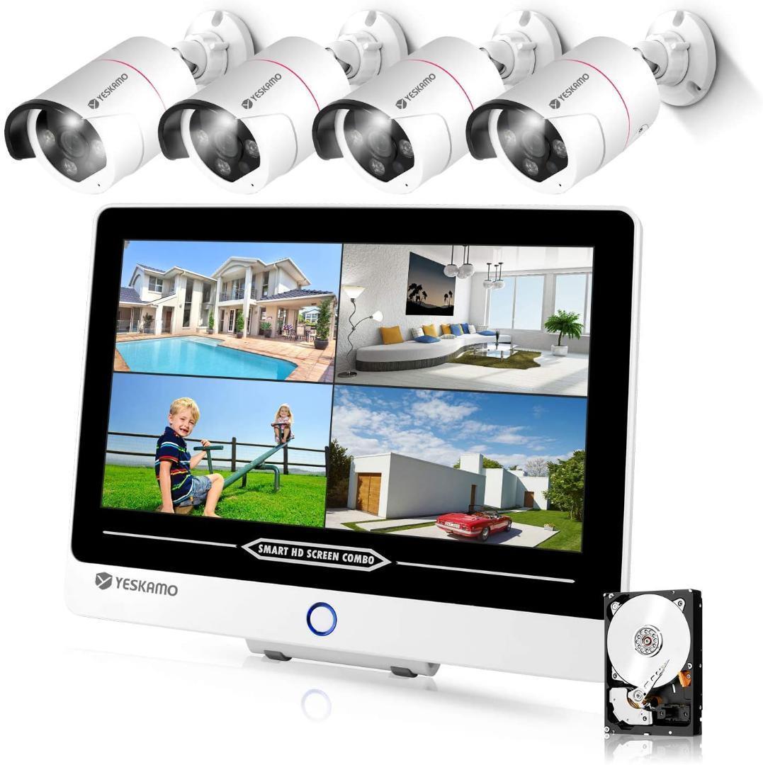 防犯カメラ センサー発光 双方向通話 録音 12インチモニター