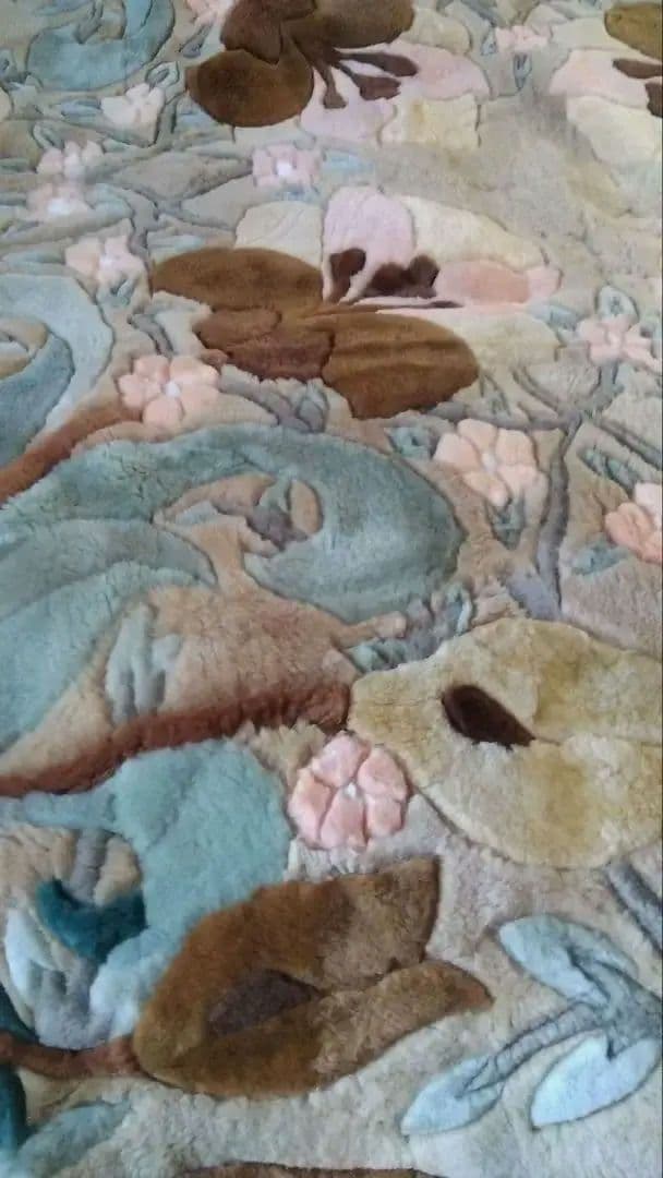 14,500⇒13,050ビンテージ 花柄 ムートン カーペット200×200