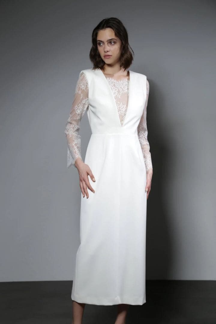 Alunc レースコンビドレス 白 サイズ38