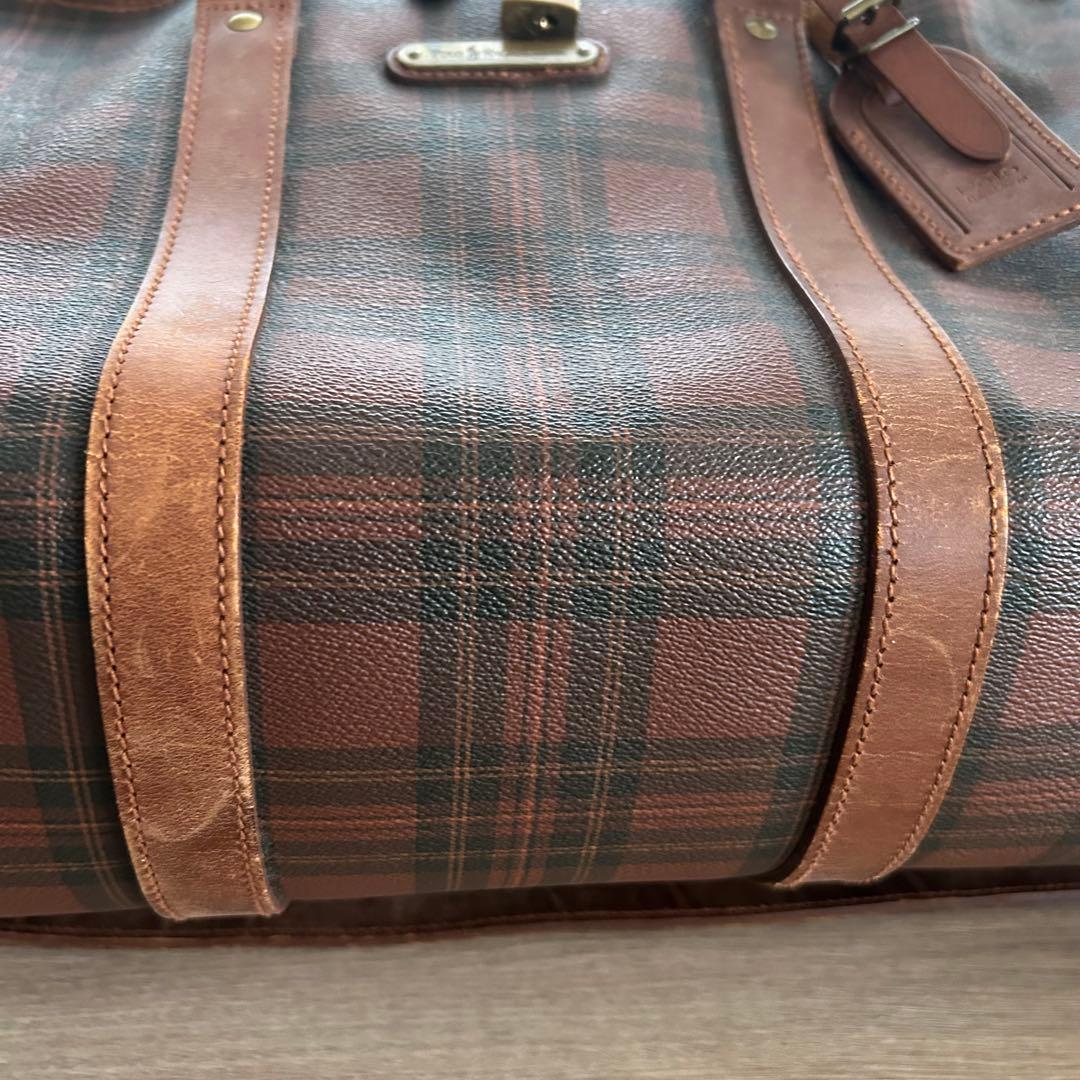 ポロラルフローレン ボストンバッグ タータンチェック 2way ブラウン
