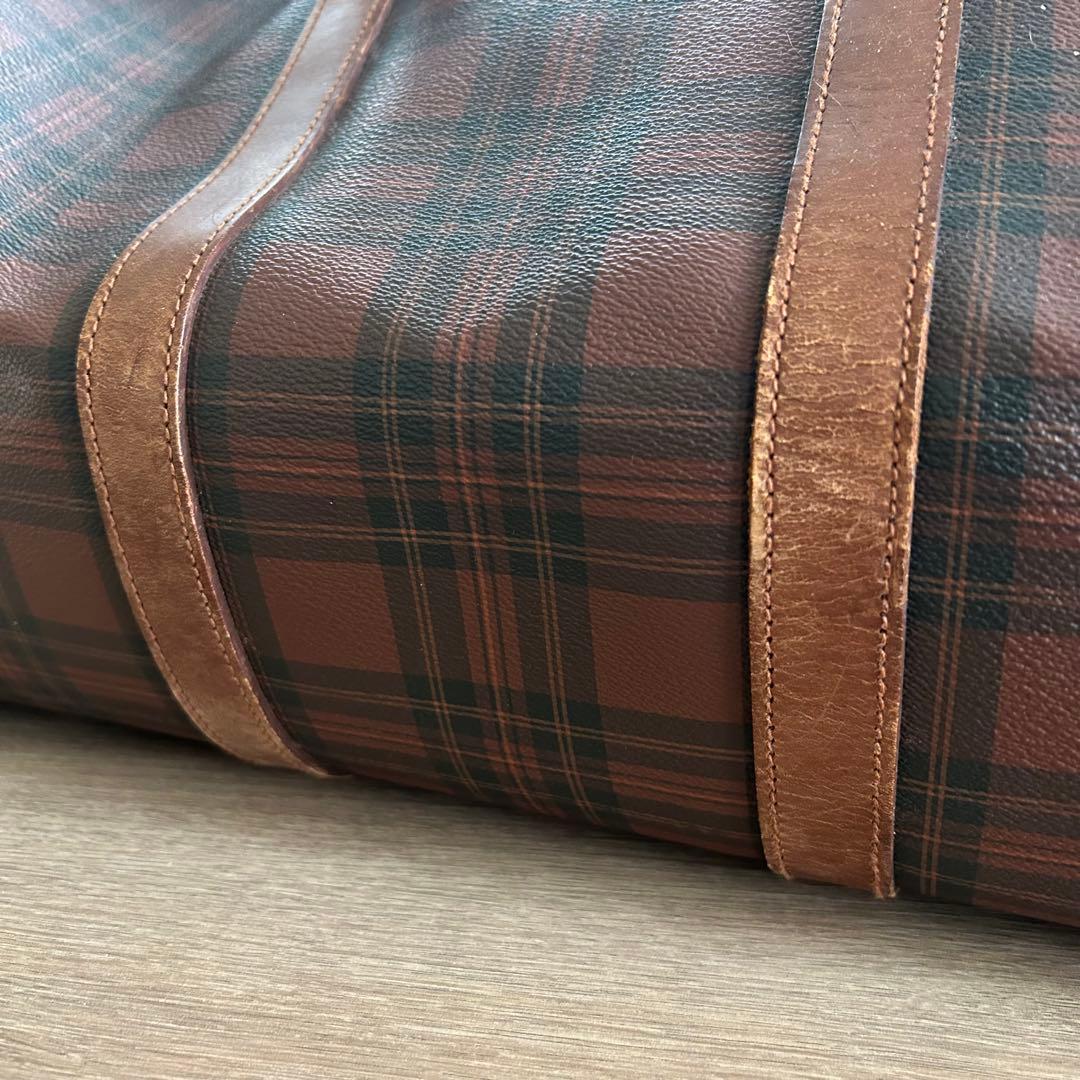 ポロラルフローレン ボストンバッグ タータンチェック 2way ブラウン