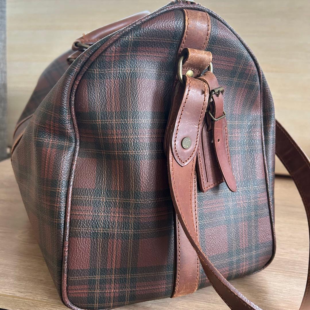 ポロラルフローレン ボストンバッグ タータンチェック 2way ブラウン