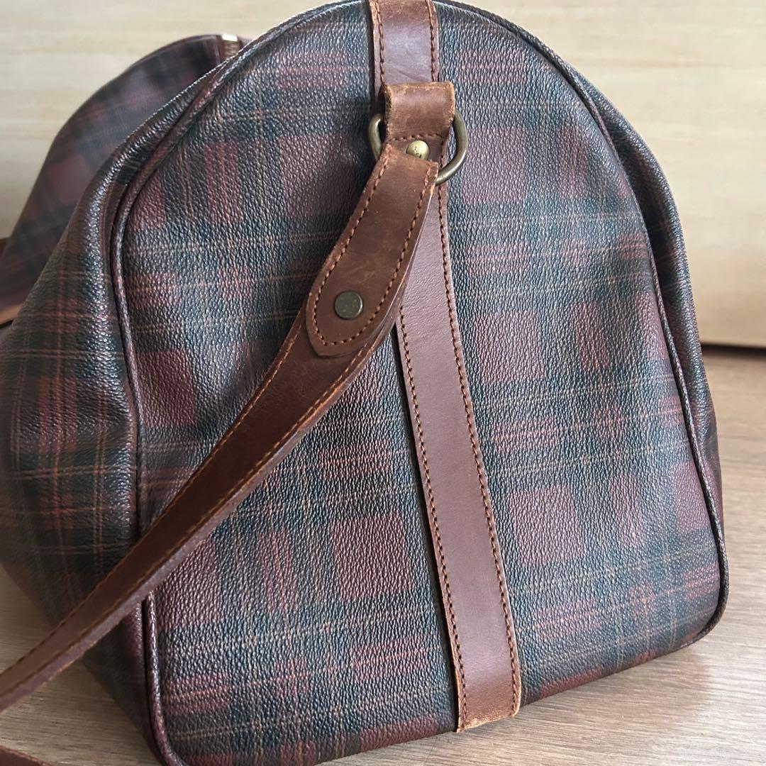 ポロラルフローレン ボストンバッグ タータンチェック 2way ブラウン