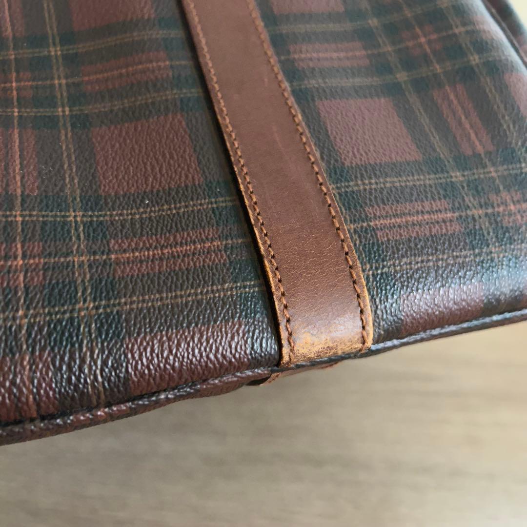ポロラルフローレン ボストンバッグ タータンチェック 2way ブラウン