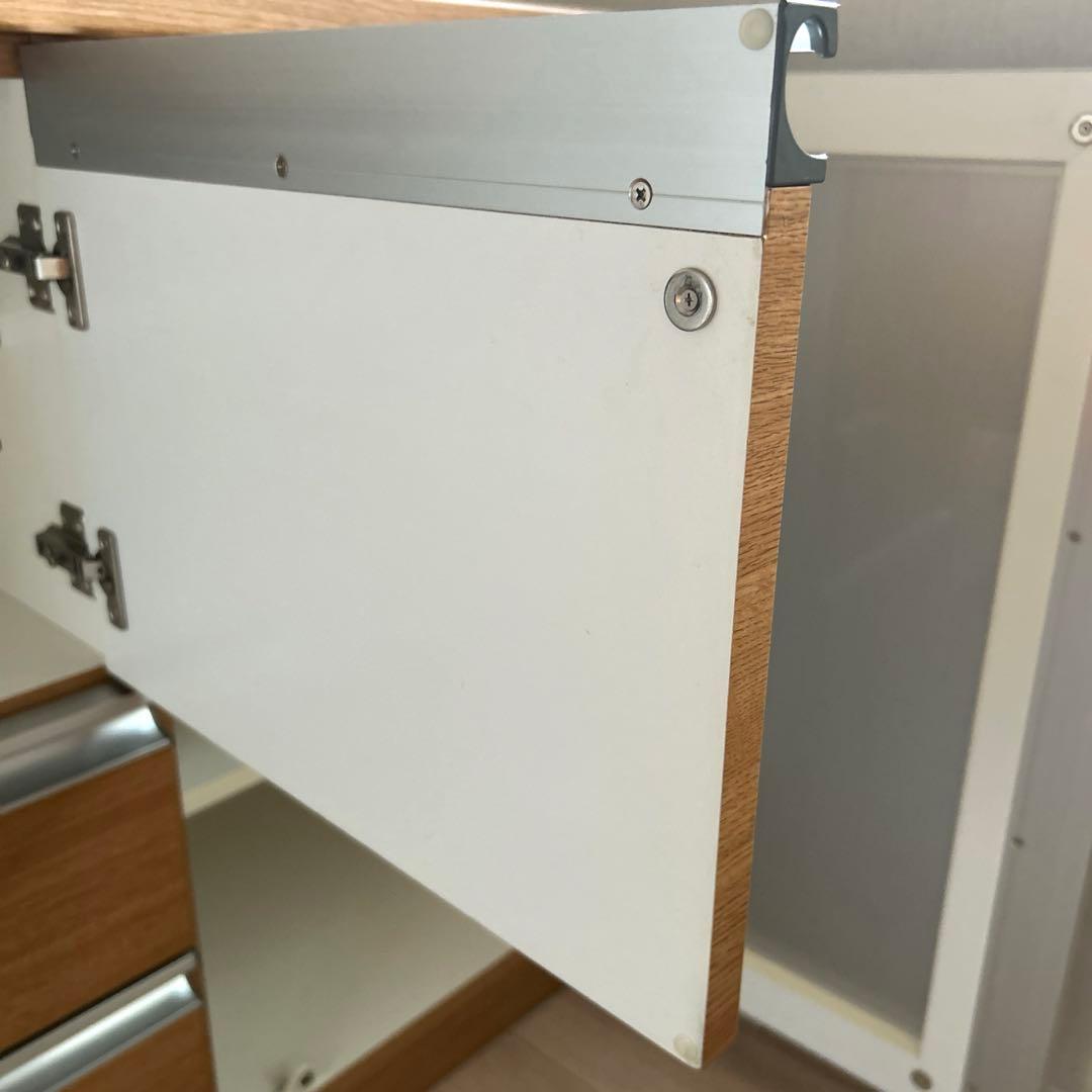 【たのめる便】ニトリサイドボード/食器棚　モデナ2 120LBR ガラス扉