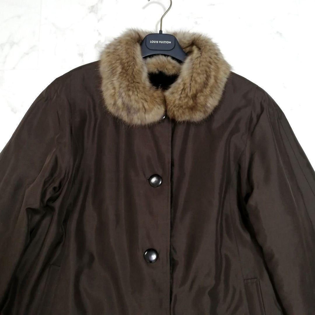 ゴールデンセーブル × シェアード　毛皮 ロングコート　リバーシブル　ファー