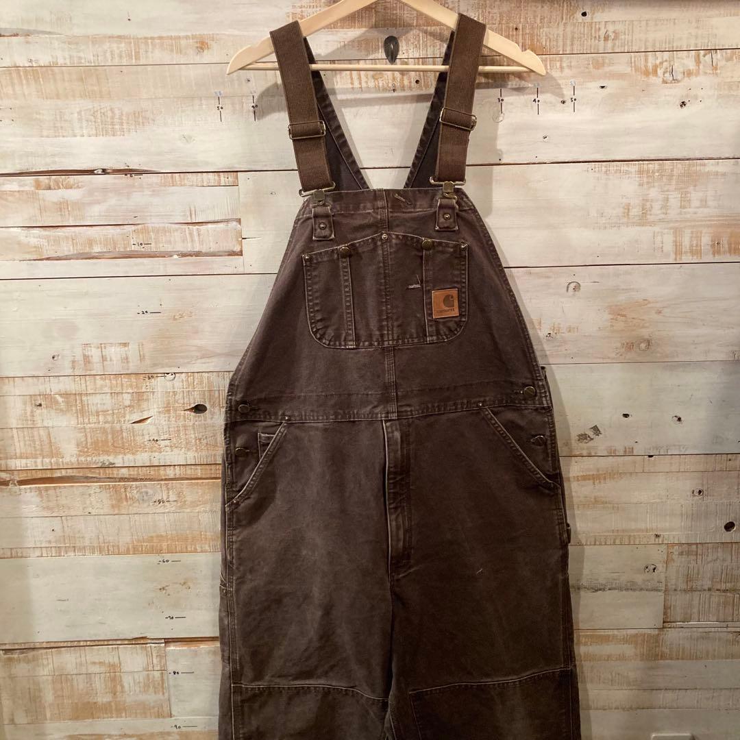 Carhartt ダブルニー オーバーオール ブラウン 焦茶 カーハート W38