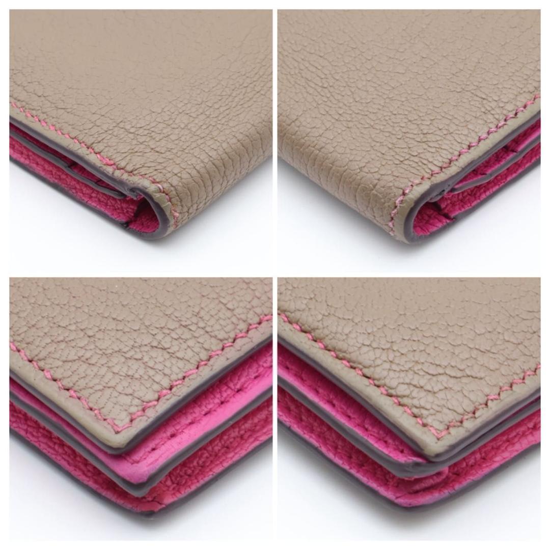 【極美品】HERMES ベアンスフレ　長財布　バイカラー　グレージュ×ピンク