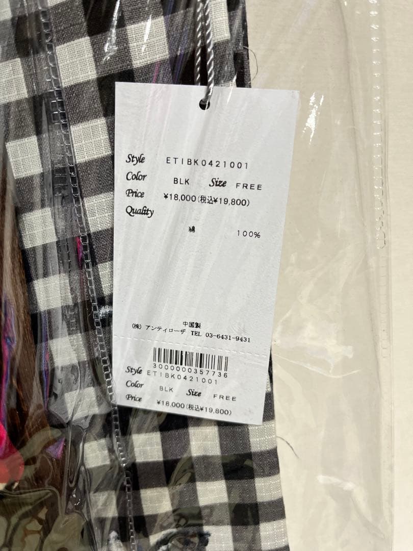 新品 ラベルエチュード 浴衣セット ギンガムチェック バラ ブラック