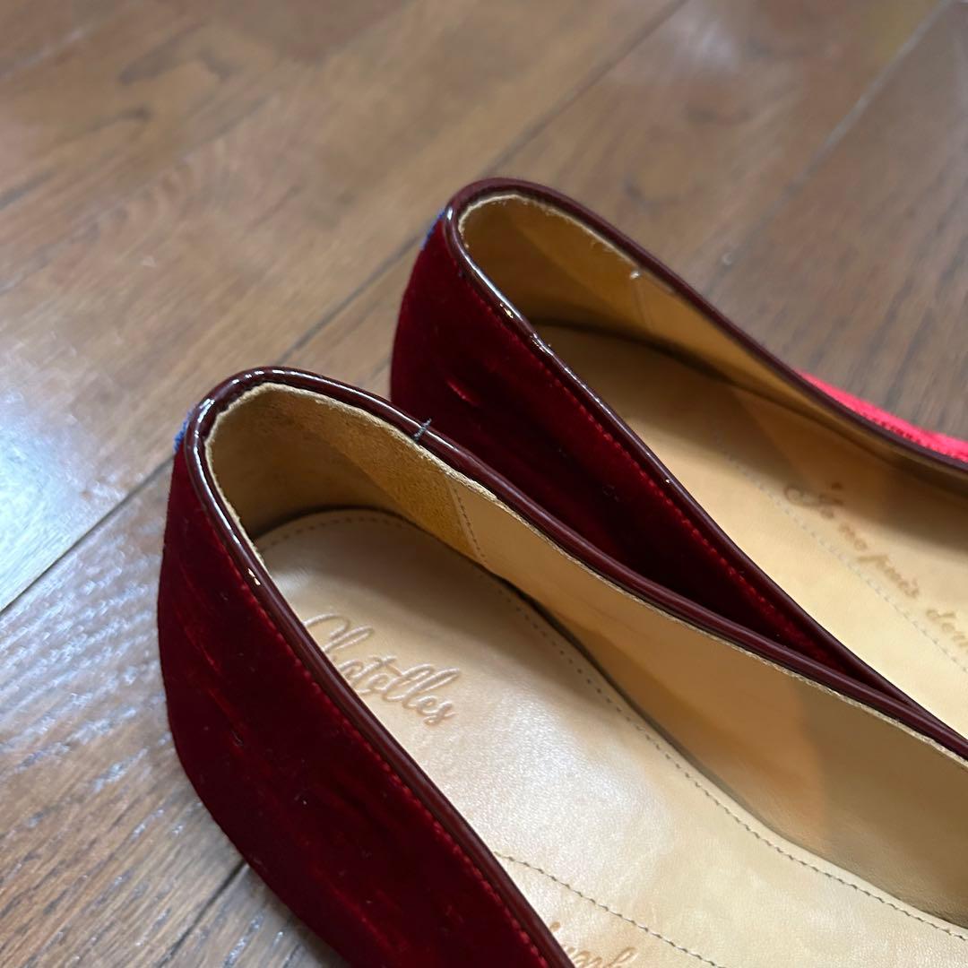 CHIARIN美品 シャテル ベルベット フラットシューズ 刺繍 36.5