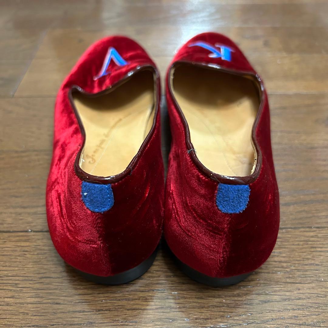 CHIARIN美品 シャテル ベルベット フラットシューズ 刺繍 36.5