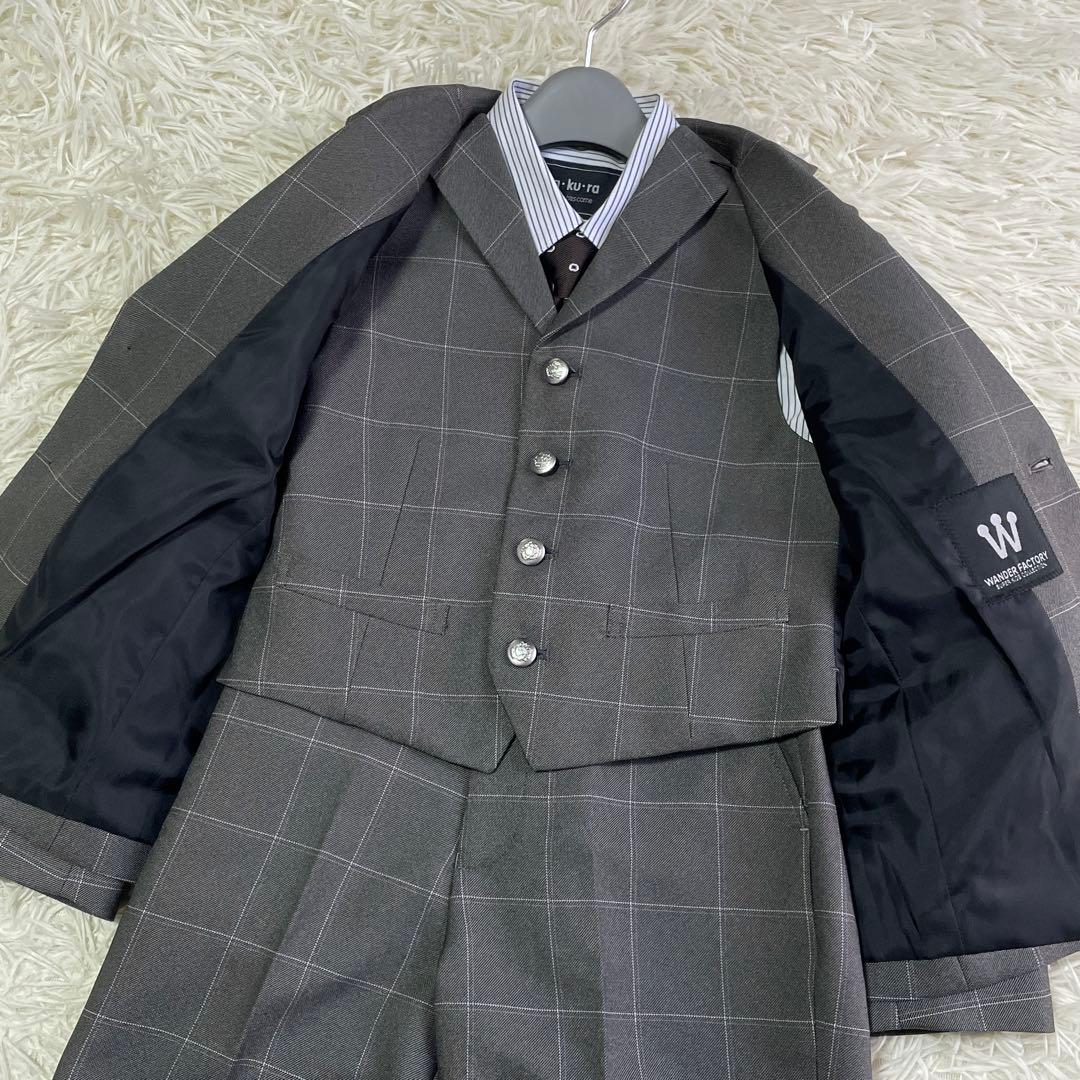 【美品】ワンダーファクトリー フォーマルスーツ6点セット120 グレー