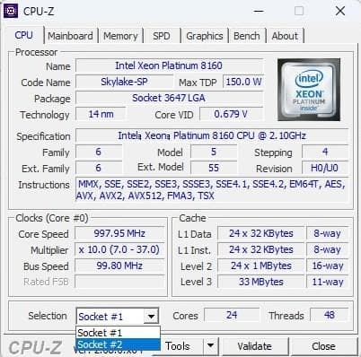 Z6 G4 XEON Platinum 8160 2基/SSD1TB HDD2T