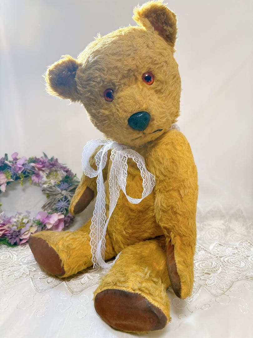 バナナ猫様　アンティークベア4体+ドール1体セット