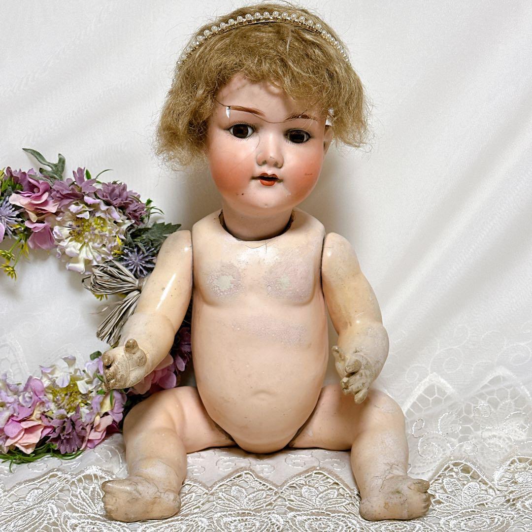 バナナ猫様　アンティークベア4体+ドール1体セット