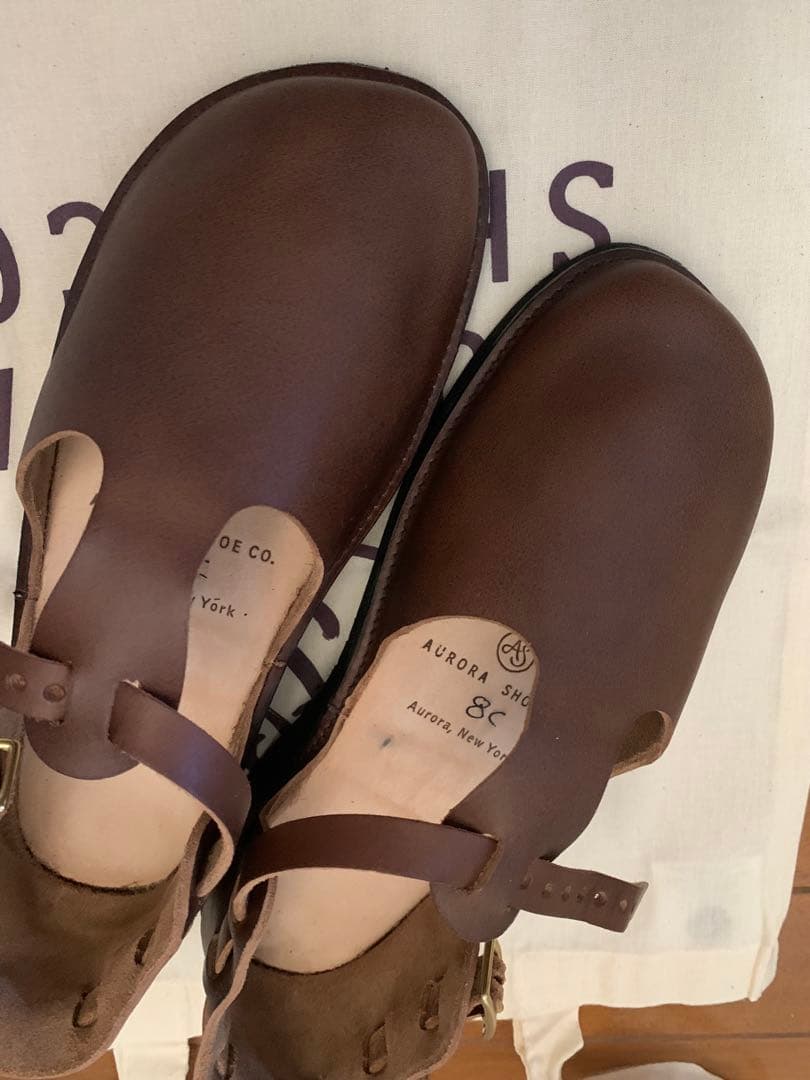 AURORA SHOES　オーロラシューズ　 T-Strap 25cm ブラウン