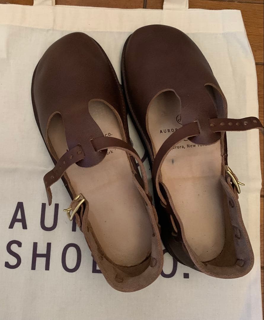 AURORA SHOES　オーロラシューズ　 T-Strap 25cm ブラウン