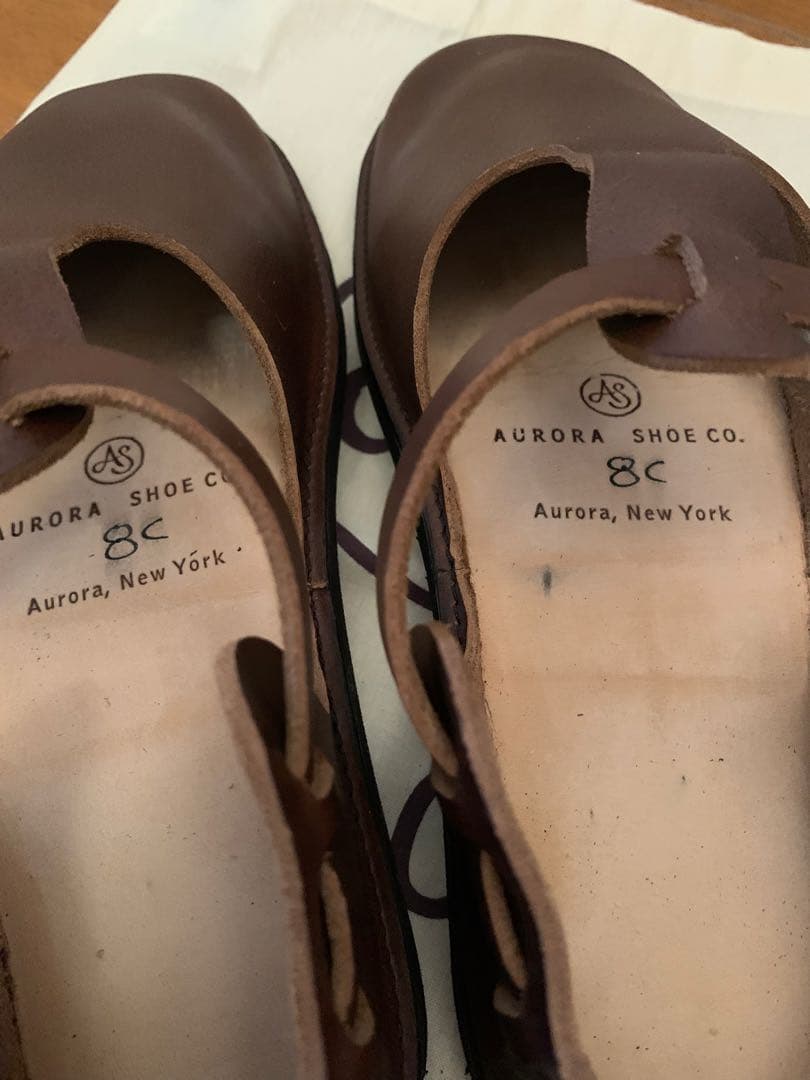 AURORA SHOES　オーロラシューズ　 T-Strap 25cm ブラウン